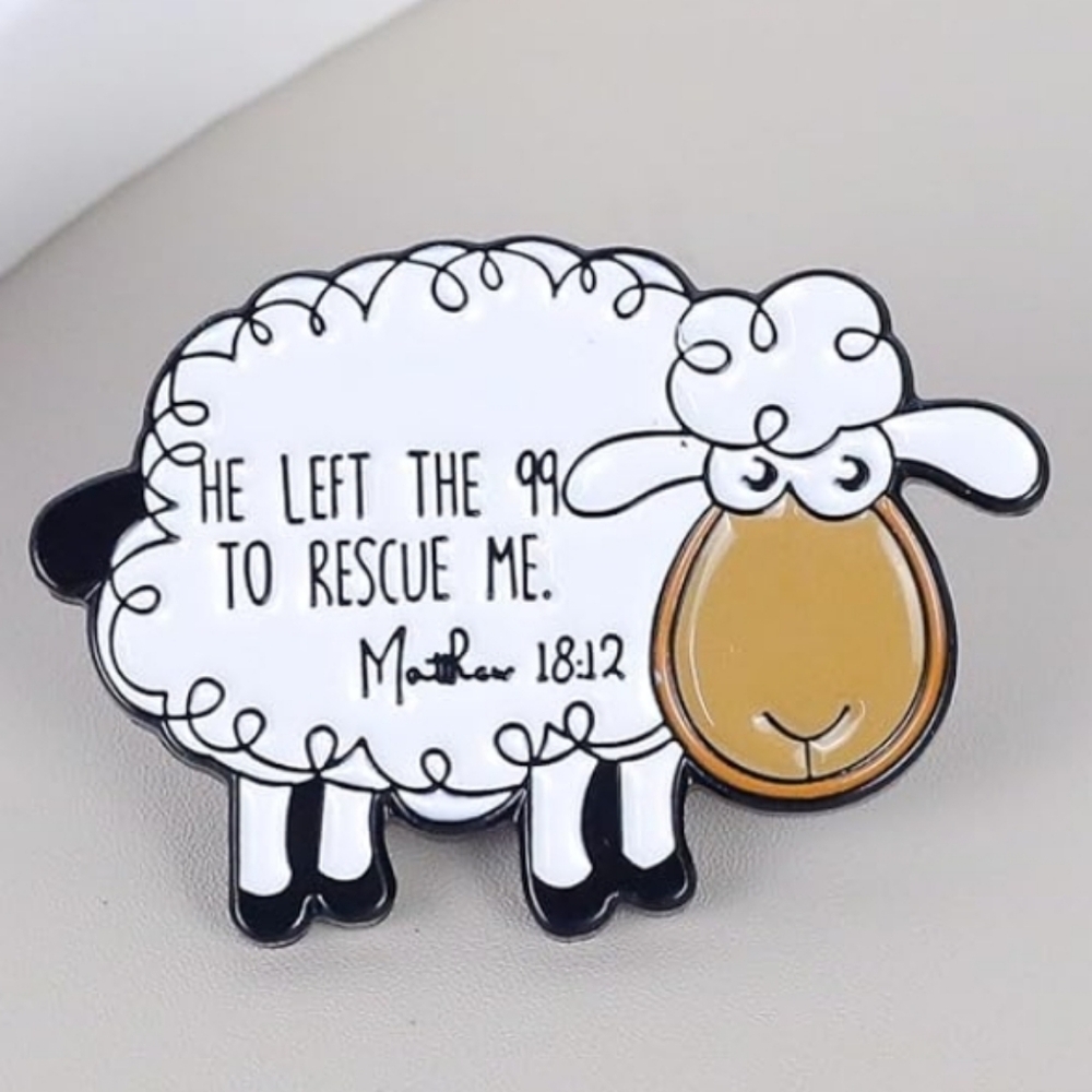 White and Tan Sheep Enamel Pin - Inspirational Kids Accessory